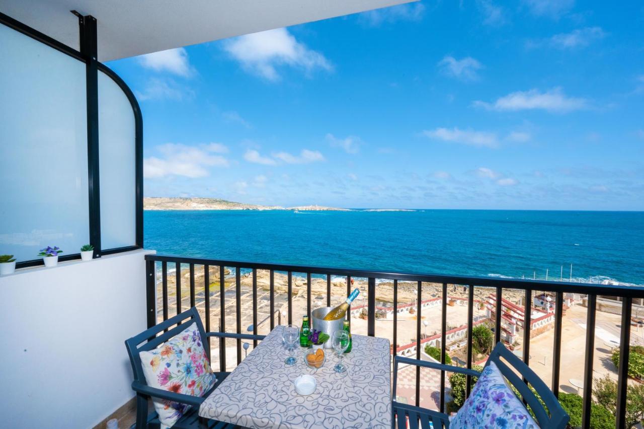 Islet Promenade Seafront 1 Bedroom Apartment With Sea View Balcony By Getawaysmalta 圣保罗湾城 外观 照片
