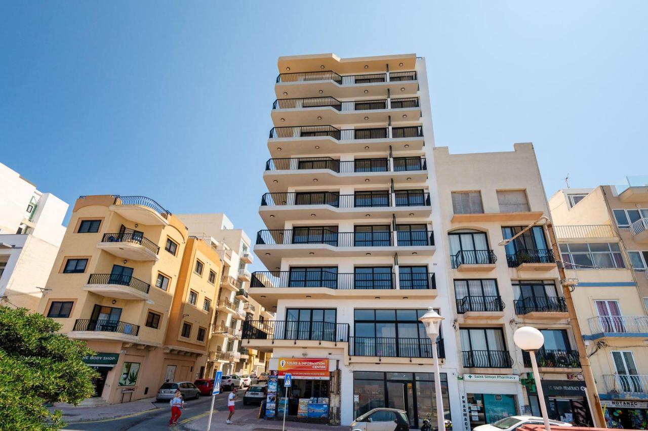 Islet Promenade Seafront 1 Bedroom Apartment With Sea View Balcony By Getawaysmalta 圣保罗湾城 外观 照片